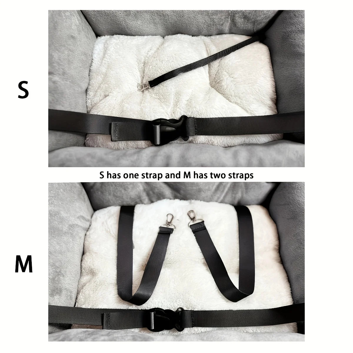 Dog Car Seat with Adjustable Safety Belt - Washable Pet Bed for Small/Medium Dogs,Travel Carrier for Car & Home - Soft Cushioned