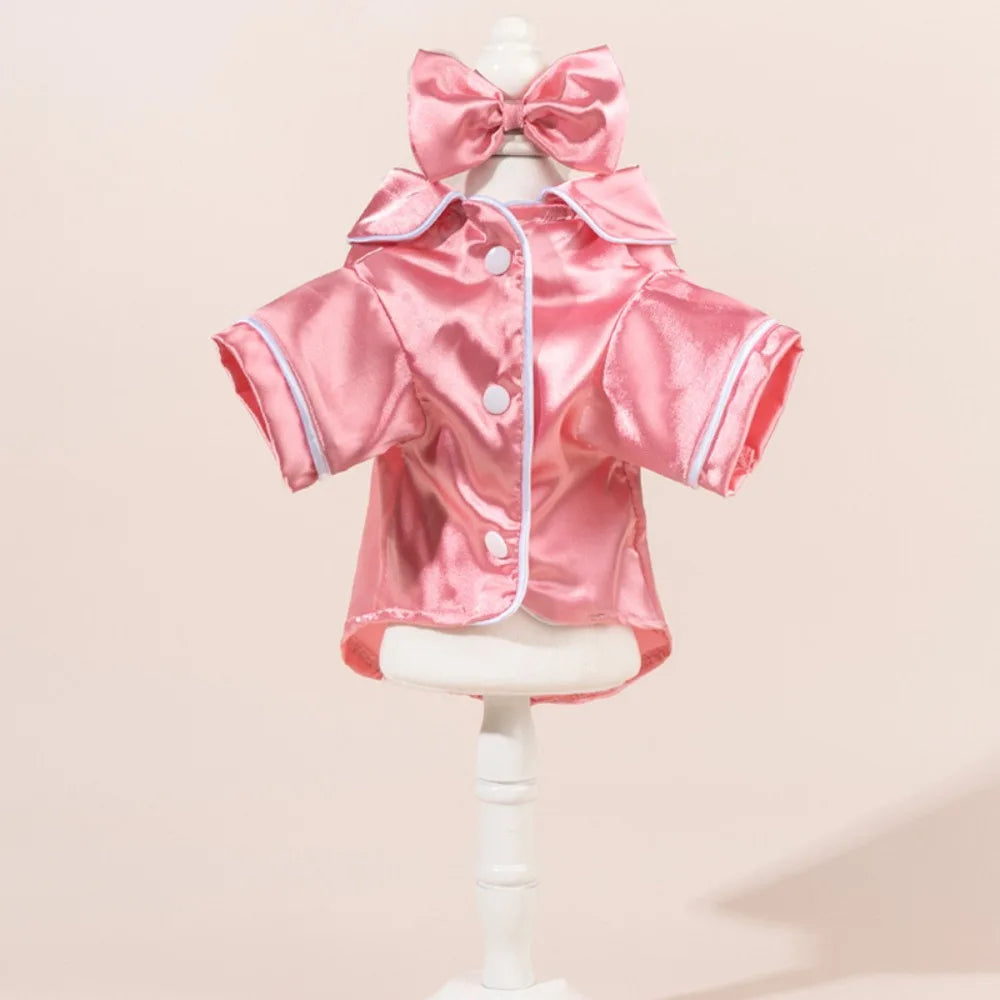 Luxury Soft Pet Silk Pajamas XS/L Thin Fabric Dog Shirt Comfortable Skin-friendly Cat Clothes Daily Wear
