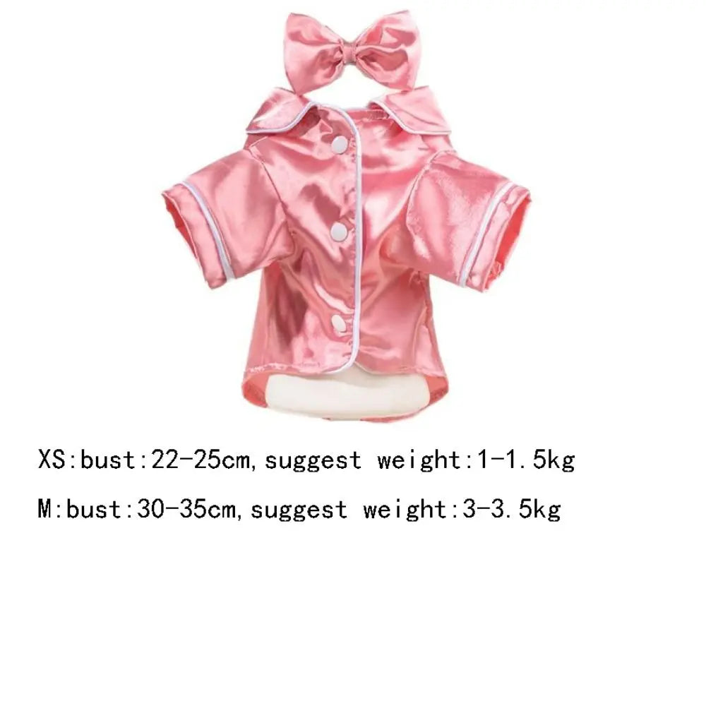 Luxury Soft Pet Silk Pajamas XS/L Thin Fabric Dog Shirt Comfortable Skin-friendly Cat Clothes Daily Wear