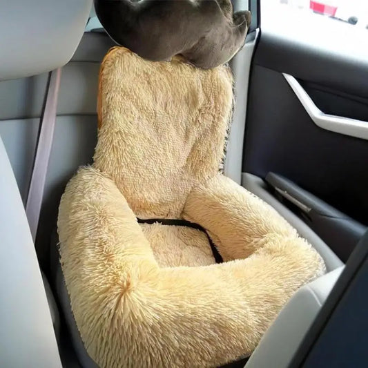 Dog Booster Car Seat Soft Puppy Car Seat Non-slip Dogs Traveling Bed Car Back Seat Kennel Plush Pet Mat Car Interior Accessories